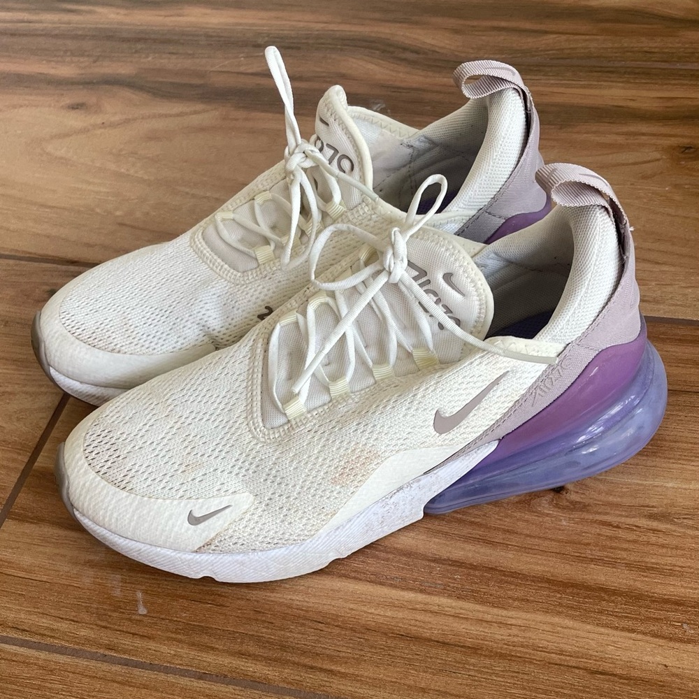 Nike Air Max 270 Sail Pumice Space Purple (Women's size 8.5)